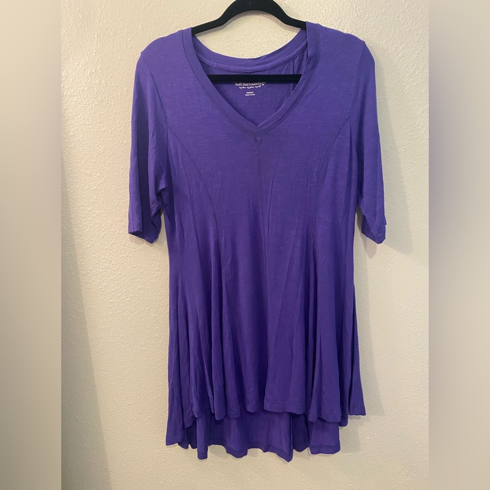 soft surroundings Flowy Purple Tunic Top Size medium